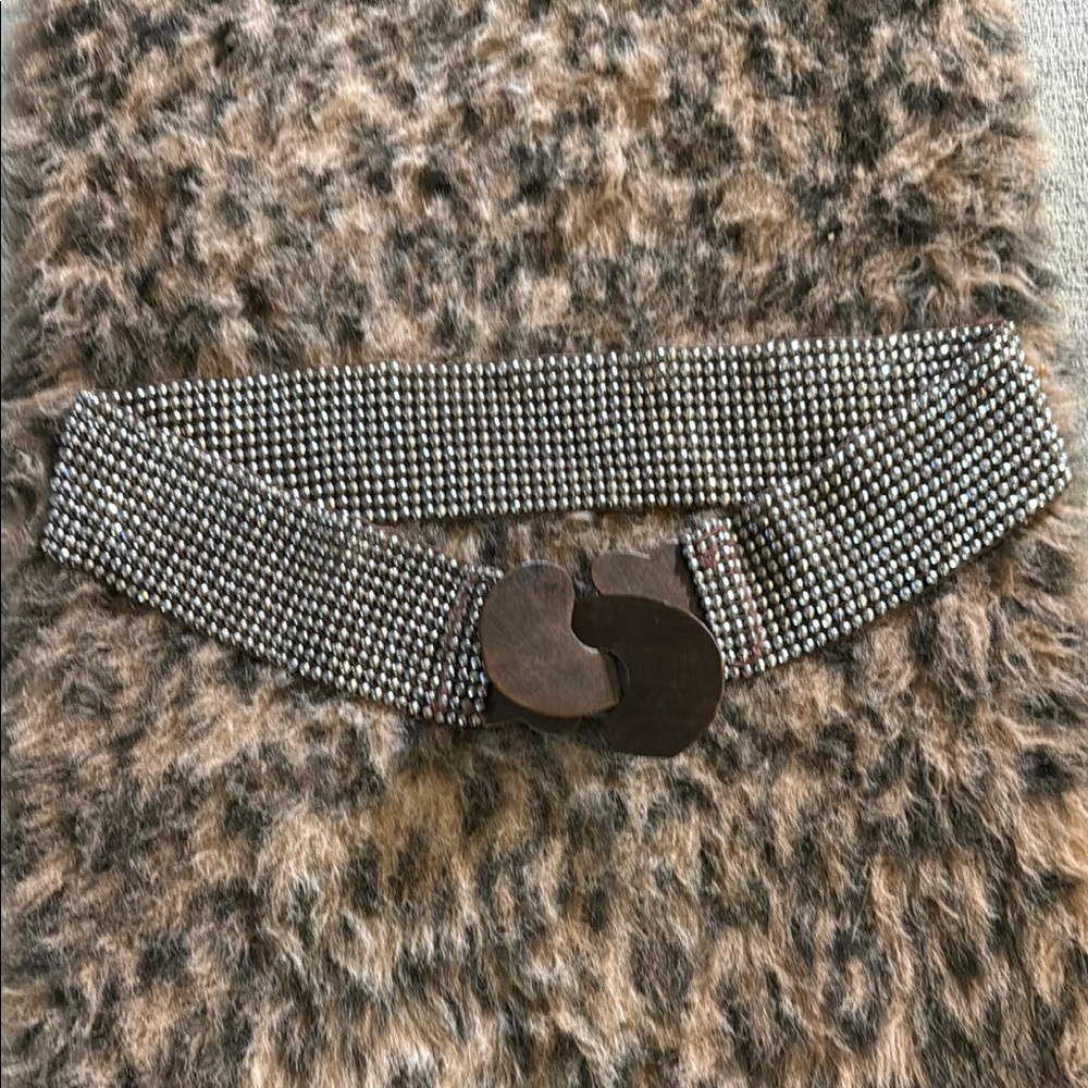 Anthropologie Silver Beaded Belt